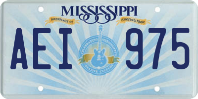 MS license plate AEI975