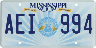 MS license plate AEI994