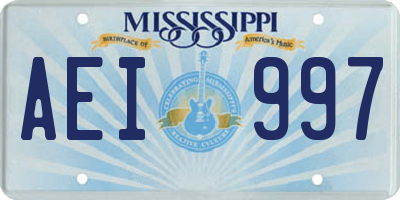 MS license plate AEI997