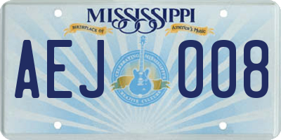 MS license plate AEJ008