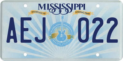 MS license plate AEJ022
