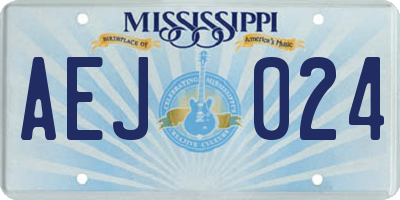 MS license plate AEJ024