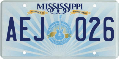 MS license plate AEJ026