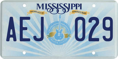 MS license plate AEJ029