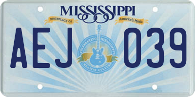 MS license plate AEJ039
