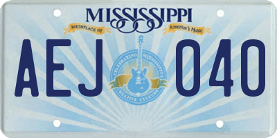 MS license plate AEJ040