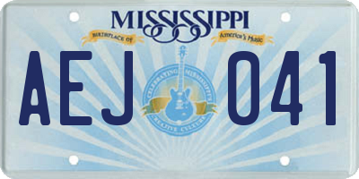 MS license plate AEJ041