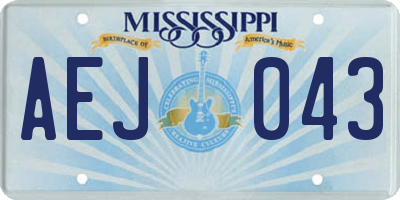 MS license plate AEJ043