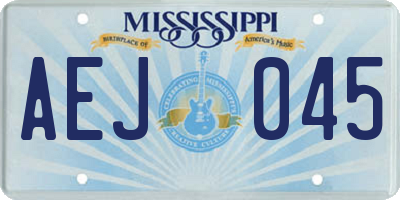 MS license plate AEJ045