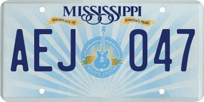 MS license plate AEJ047