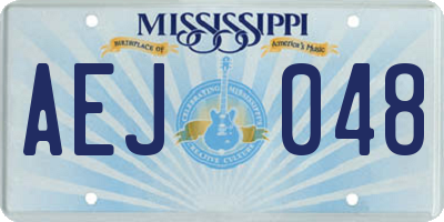 MS license plate AEJ048