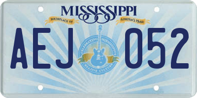 MS license plate AEJ052