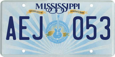MS license plate AEJ053