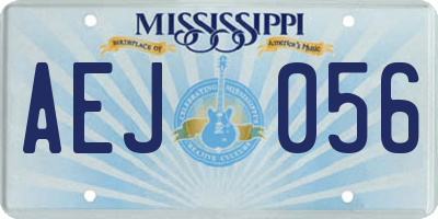 MS license plate AEJ056