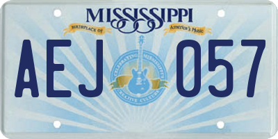 MS license plate AEJ057