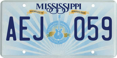 MS license plate AEJ059