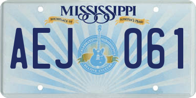 MS license plate AEJ061