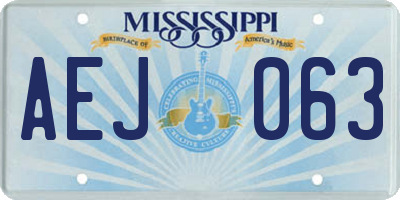 MS license plate AEJ063