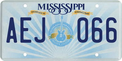 MS license plate AEJ066