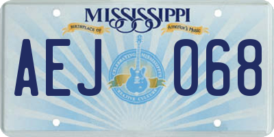 MS license plate AEJ068