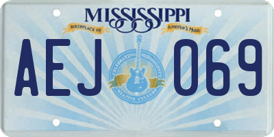 MS license plate AEJ069