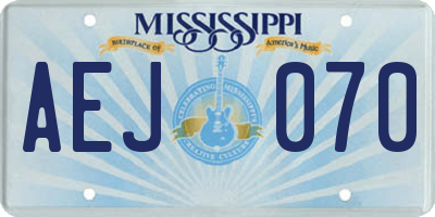 MS license plate AEJ070