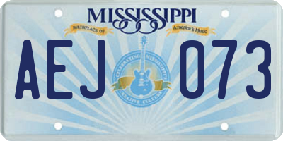 MS license plate AEJ073