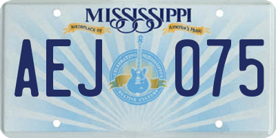MS license plate AEJ075