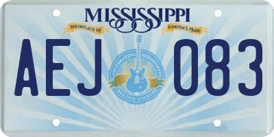 MS license plate AEJ083