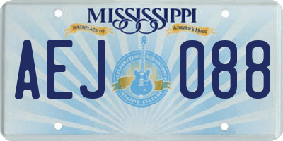 MS license plate AEJ088