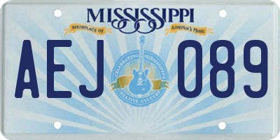 MS license plate AEJ089