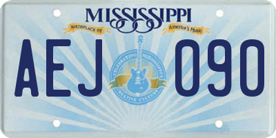 MS license plate AEJ090