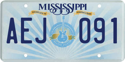 MS license plate AEJ091