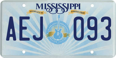 MS license plate AEJ093