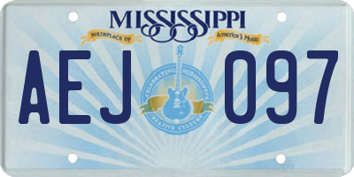MS license plate AEJ097