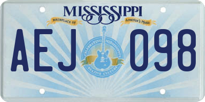 MS license plate AEJ098