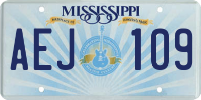 MS license plate AEJ109