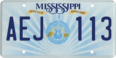 MS license plate AEJ113