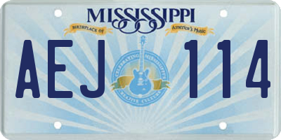 MS license plate AEJ114