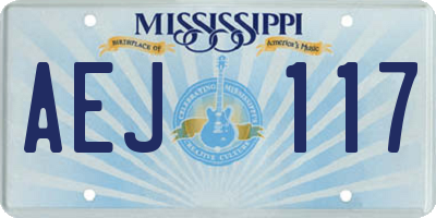 MS license plate AEJ117