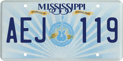 MS license plate AEJ119