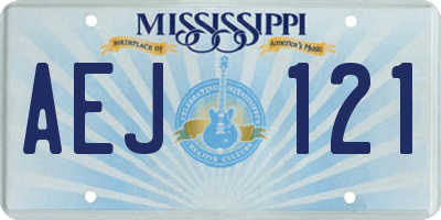 MS license plate AEJ121