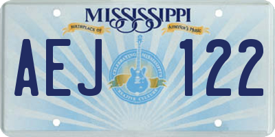 MS license plate AEJ122