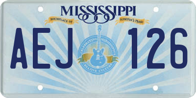 MS license plate AEJ126