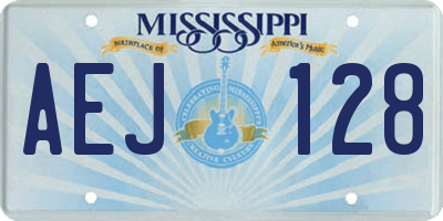 MS license plate AEJ128