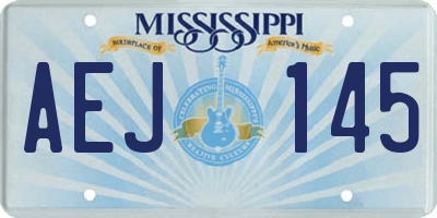 MS license plate AEJ145