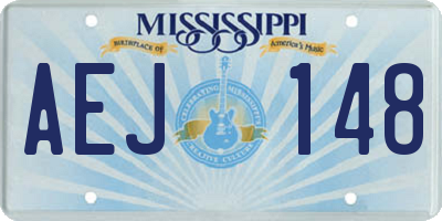 MS license plate AEJ148