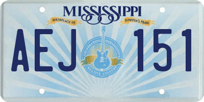 MS license plate AEJ151