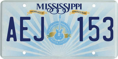 MS license plate AEJ153