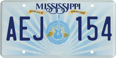 MS license plate AEJ154
